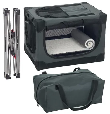Productafbeelding van PawHut hondenkooi, inklapbare transportbox voor honden, met kussen, gemaakt van 600D Oxford-stof