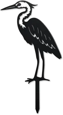 Imagen del producto de Soportes decorativos de metal con forma de garza, paquete de 2 unidades, para jardín
