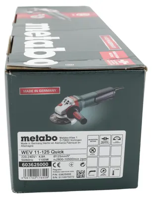 Produktbild von Metabo WEV 11-125 QUICK, 10500 RPM, 12,5 cm, AC, 2,1 kg