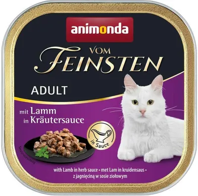 Produktbild von animonda Vom Feinsten Adult in Sauce mit Lamm in Kräutersauce 100 g, Adult, jede Rasse, Lamm, 100 g, Getreidefrei, Ohne Soja