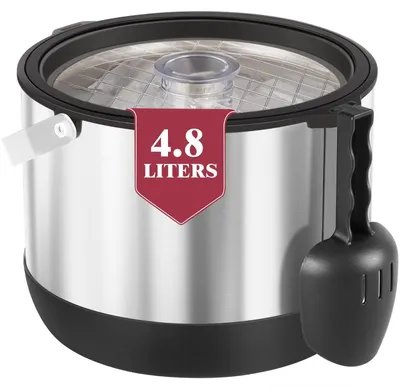 Image de Réservoir à glaçons de 4,8 litres avec couvercle et pelle, en acier inoxydable