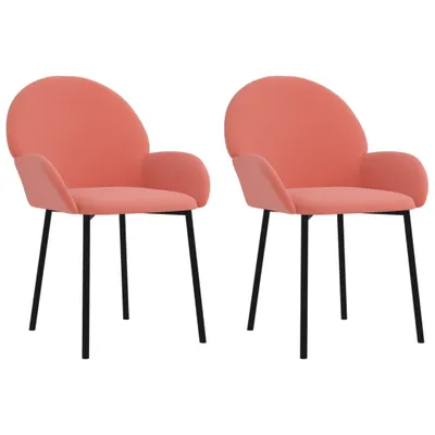 Produktbild von vidaXL Esszimmerstühle 2 Stk. Rosa Samt