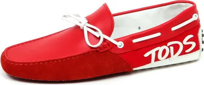 Produktbild von F0394 mocassino uomo rot/weiß TOD'S scarpe Gewebe/Lederschuh Mann