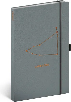 Produktbild von Tierkreis Notizbuch mit Gummiband liniert - Notizblock für Frauen Mädchen Herren - Tagebuch Journal Notebook für Schule und Arbeit (Steinbock)