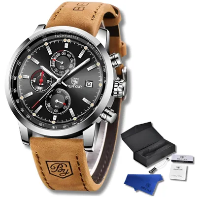 Obrázek produktu pro Benyar Pánské Hodinky Classic Elegant Chronograph Date Watch + Krabička