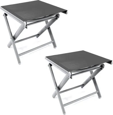 2er Garten Klapphocker Fußhocker Aluminium Textilen Anthrazit