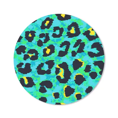 Produktbild von MuchoWow® Mauspad Mousepad Panther Druck - Neon - Tiere - Design 20x20 cm - Mousepads - Maus Mat - Pad - Mausunterlage - Schreibtischmatte