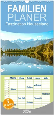 Produktbild von Familienplaner 2026 - Faszination Neuseeland mit 5 Spalten (Wandkalender, 21 x 45 cm) CALVENDO