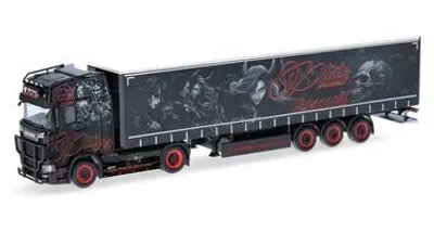 Produktbild von Herpa 319232 - 1:87 Scania CS20 HD Gardinenplanen-Sattelzug "Pluta Transport"
