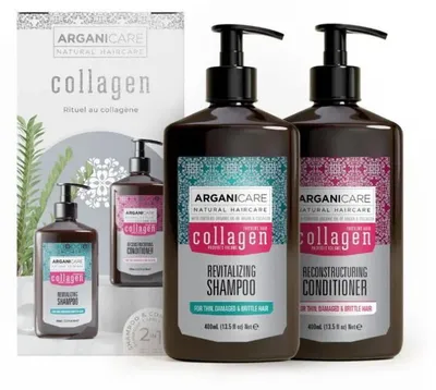 Productafbeelding van Arganicare set: Collageen shampoo voor het haar, revitaliserend, 400 ml + Collageen conditioner voor het haar, versterkend en herstellend, 400 ml