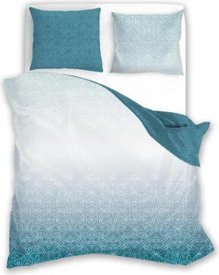 Produktbild von Bettwäsche, Satinbettwäsche, hohe Qualität 200x220 Milagro Verde 015 Türkisfarbene Ornamente