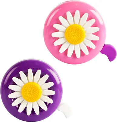 Productafbeelding van Fietsbellen kinderen bloem - 2 stuks - Paars en roze