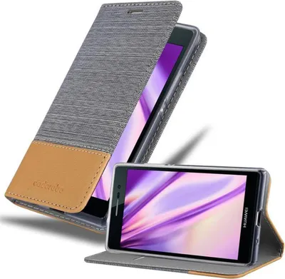 Produktbild von Cadorabo Hülle für Huawei ASCEND P7 Schutzhülle in Grau Handy Hülle Etui Book Case Cover