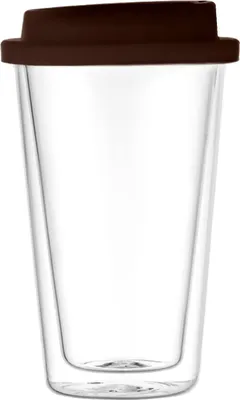 Produktbild von Isolierter Doppelschichtbecher, lebensmittelechtes Silikon, Glaskaffeebecher mit Deckel