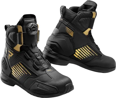 Image de Bottes de moto pour femmes Rebelhorn Core, noires et dorées, taille 37