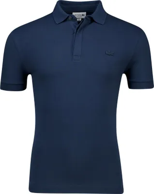 Zdjęcie produktu dla Lacoste Polo Granatowy gładki bawełniany krótki rękaw Regular fit