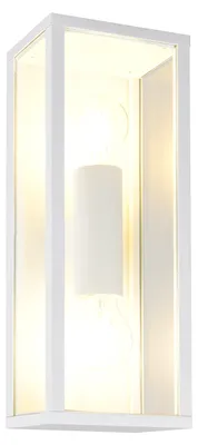 Zdjęcie produktu dla Lampa ścienna, zewnętrzna, aluminium, biały matowy, IP44, wys. 38 cm