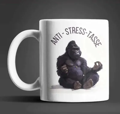 Produktbild von Yoga Affe Gorilla Anti Stress Keramik Kaffeetasse Teetasse Tasse Geschenke