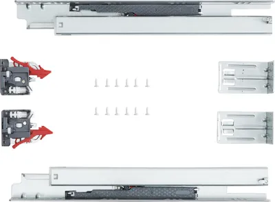 Image de SucceBuy 6 paires de glissières de tiroir de 457,2 mm à monter en bas, glissières robustes Soft-Close, glissières avec roulements à billes, glissières d'armoire silencieuses avec serrure