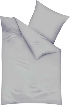 Produktbild von Kaeppel Biber Bettwäsche Uni Einfarbig Silber 155x220 cm + 80x80 cm