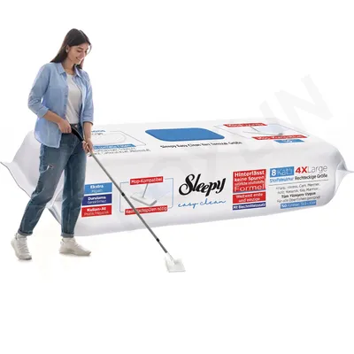 Produktbild von Roxlin Sleepy Easy Clean Blau Bodenwischtücher, 8-lagig XL | Micro Cyclone Technologie | Für Mop geeignet, rückstandsfrei | 1er Pack, 50 Stück