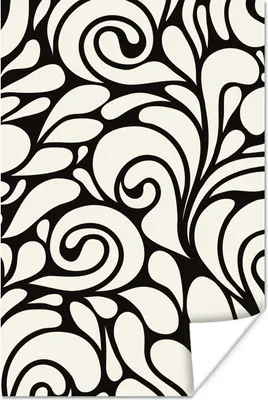 Produktbild von MuchoWow® Poster Natur - Weiß - Schwarz - Muster 80x120 cm - Papierdruck