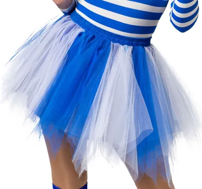 Produktbild von Tutu Rock Tüll Minirock blau/weiß blickdicht Karneval Fasching Kostüm L/XL uni