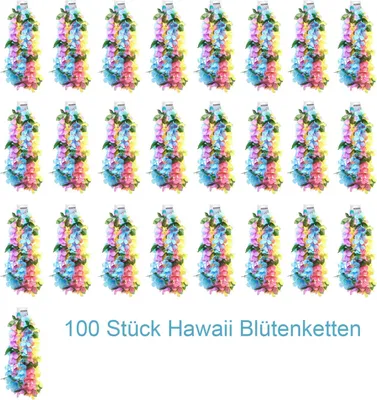 Produktbild von 100 Stück Hawaii Blütenketten / Tropical