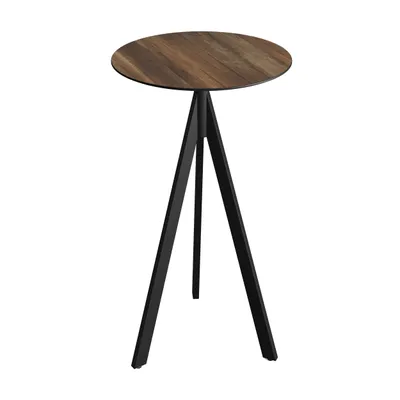 Produktbild von Infinity Tripod Stehtisch Schwarz frame + Tropical Wood HPL Ø70 cm