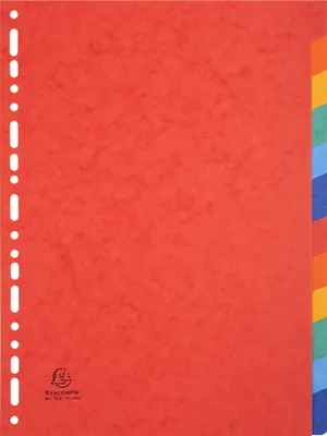 Image de Exacompta 25x Intercalaires 225g 12 positions A4 Couleurs assorties 1412E