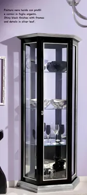 Obrázek produktu pro Vitrine Glasschrank Schwarz Luxus Italienische Möbel Vitrine Schränke Wohnzimmer