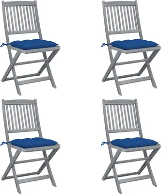 Produktbild von Maison Exclusive - Klappbare Gartenstühle 4 Stk. mit Kissen Massivholz Akazie