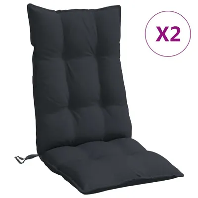 Immagine prodotto di Cuscini per Sedia con Schienale Alto 2pz Nero in Tessuto Oxford