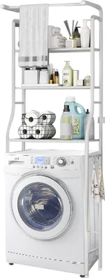 Produktbild von Waschmaschinenregal Toilettenregal Platzsparendes Badezimmerregal aus Metall Bad WC Stand Regal mit 3 Ablagen Lagerregal, Metall WC-Regal, Badregale