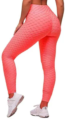 Produktbild von Memoryee Damen Honeycomb Leggings Geraffte Hintern Heben Hohe Taille Push Up Boo