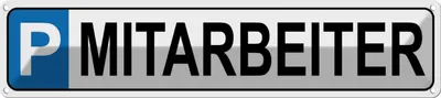 Produktbild von vianmo Blechschild 10x46 cm Parkplatz Mitarbeiter Parkplatzschild