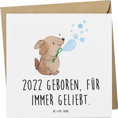 Produktbild von Mr. & Mrs. Panda Glückwunschkarte 2022 Geburtstag Lieblingskind - Weiß - Geschenk, Geburtstagsgeschenk, geboren, besondere Geburtstagsgeschenke, doppelkarte, faltkarte