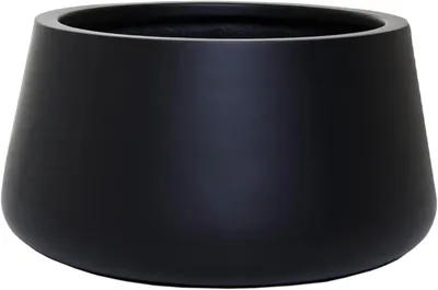 Produktbild von VIVANNO Blumentopf Fiberglas GORDO Rund, Schwarz matt - 52x29 cm