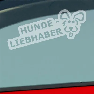 Produktbild von Auto Aufkleber Hundeliebhaber Hund Dog süß Love Liebe 19x9 cm Milchglas Sticker Heckscheibenaufkleber