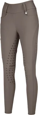 Produktbild von PIKEUR Damen Reitleggings Fullgrip Siebdruck taupe Athleisure, Größe:42