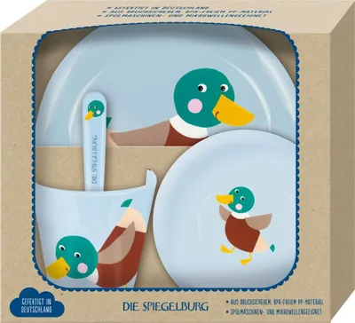 Produktbild von Coppenrath 22480 - Die Spiegelburg - Freche Rasselbande - Geschirr Geschenkset Ente