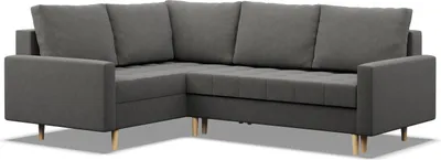 Produktbild von Ecksofa mit Schlaffunktion Elma Links, Ottomane, Wendekissen, Dunkelgrau 223x172cm