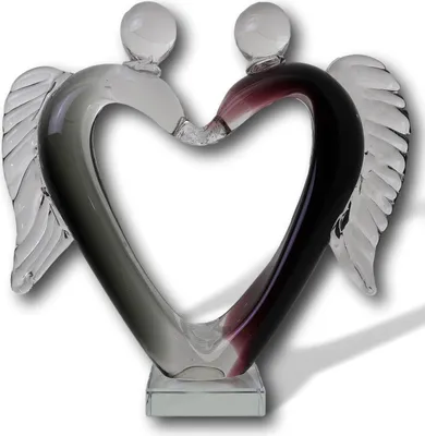 Produktbild von Glasskulptur Glasfigur Figur Skulptur Liebe Glas Paar Liebespaar Hochzeit Engel