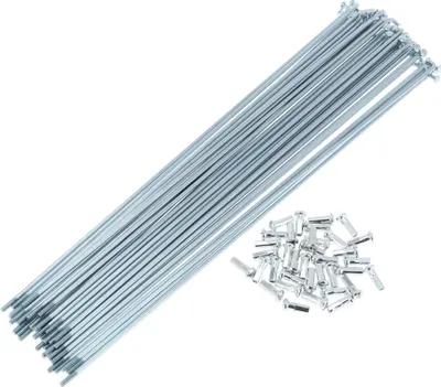 Produktbild von Fahrradspeichen Fahrradrad Speichen Silber Ton Nippel 1 Satz 13G 245mm Länge 45 Stahl verzinkt