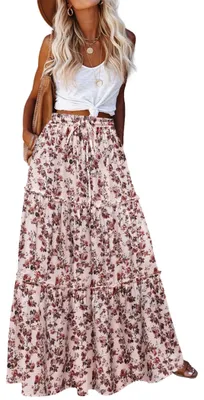 Produktbild von Elegante, lange Damenrock mit hoher Taille und Kordelzug