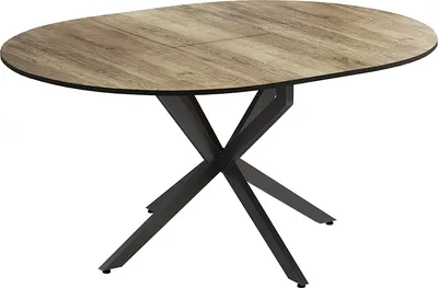 Produktbild von Esstisch Vicco Loyd Schwarz/Eiche rustikal 120 x 76.5 cm ausziehbar, Model 51777