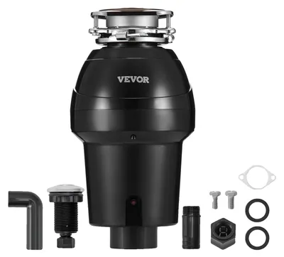 Image de VEVOR Déchiqueteuse de déchets de cuisine, Déchiqueteuse de déchets de cuisine, Système de broyage de déchets alimentaires 1,25 CV, montage EZ, 4060 tr/min, Traitement des ordures ménagères
