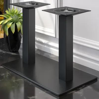 Produktbild von MADRID | Bistro Doppel Tischgestell | Schwarz | Höhe: 71 cm | Säule: 6 x 6 cm | Bodenplatte: 40 x 70 cm | Tischgestell Schwarz, Tischgestell Gastro