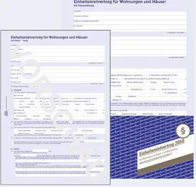 Produktbild von 5 Mietverträge 2850 A4 6 seitig mit Hausordnung