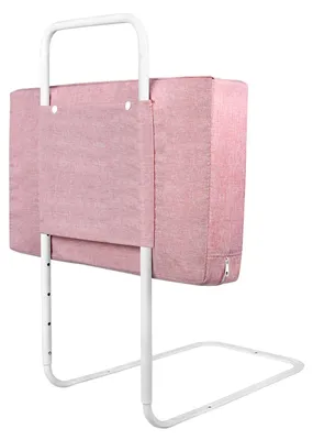 Imagen del producto de Barandilla ajustable en altura para cama QEENTOE, de 40 a 60 cm, barandilla de protección contra caídas de 50 cm, robusta protección para cama de acero para niños, color rosa pastel
